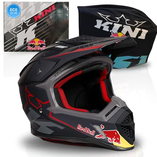Kini Red Bull Motocross Helm Herren [Premium] Geprüfter Motorradhelm für...