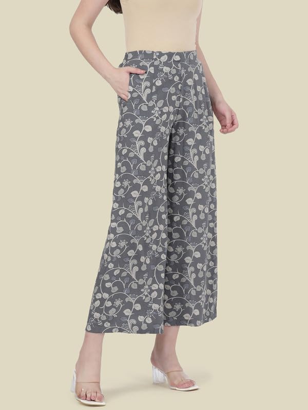 Image of GO COLORS Soft Viscose Printed Palazzo Full Length for Women| Breathable, Mid Rise