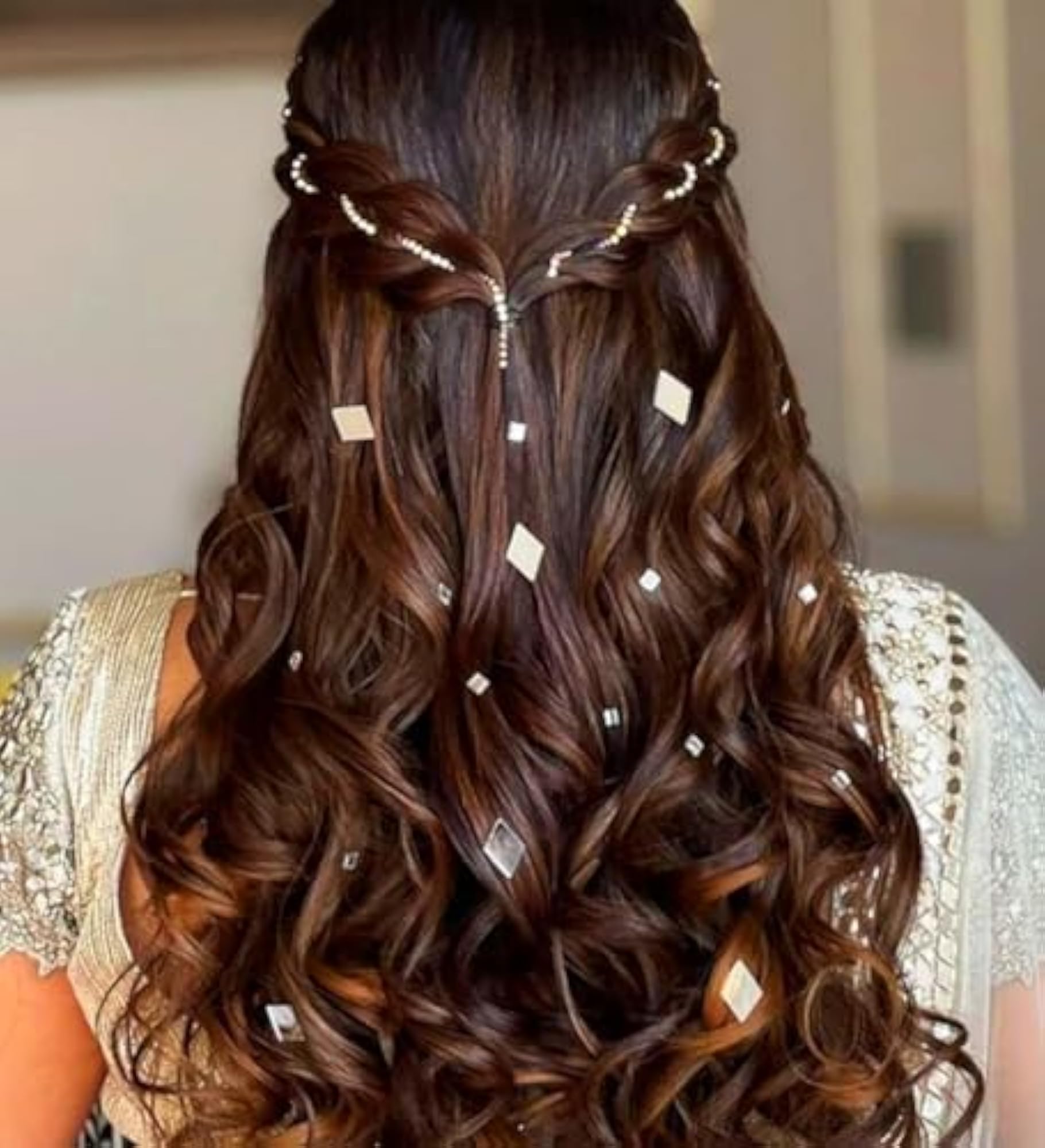 Triangle Shaped Mirror Hair Stickon Hair Accessories