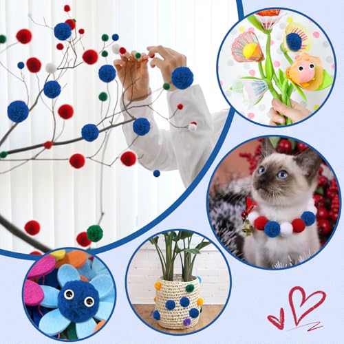 TOAOB 30 Stück Pompons zum Basteln Groß 5 cm Blau Pompom Flauschigen Plüsch set Bälle Kunst Bommel für Dekorieren Verzieren Nähen DIY Lustige Kreativen Handwerk