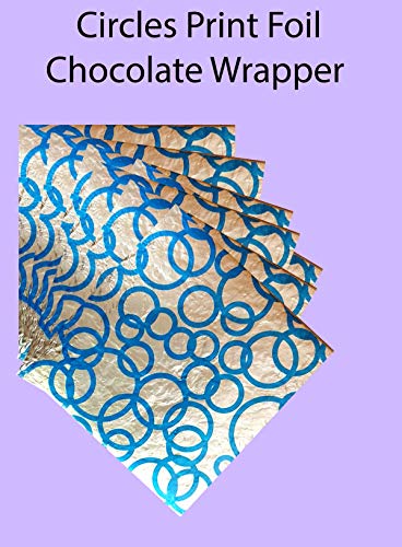 Image of CAKE DECOR Aluminum Cut Foil Chocolate Wrapper - Blue Circle 8cm x 8cm / 3.15 x 3.15 inches - 200pcs, Perfect for Candy & Dessert Wrapping