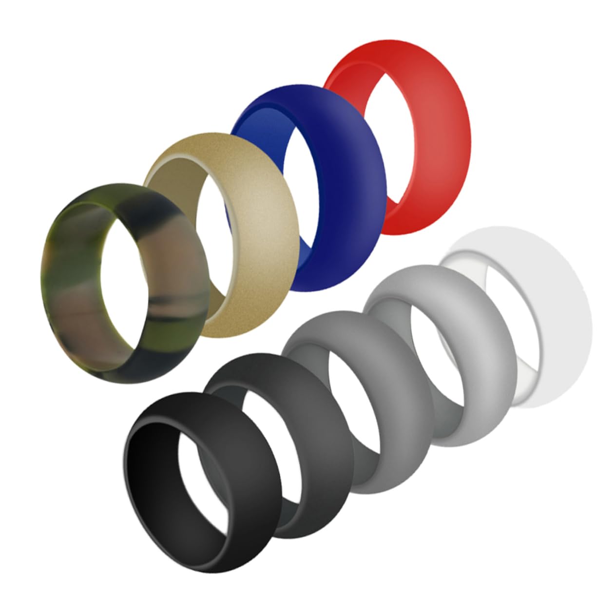 Healeved 9pcs Silicone Sports Rings Unisex Simple Round Wedding Bands for Active Random Colors Replacement for Rings During Exercise Cooking and Cleaning Random Color