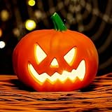 ハロウィン パンプキン 飾り カボチャ LEDライト ランタン 電池式 置物 オブジェ 飾り付け グッズ 装飾 屋外 室内 小道具 (Style B)
