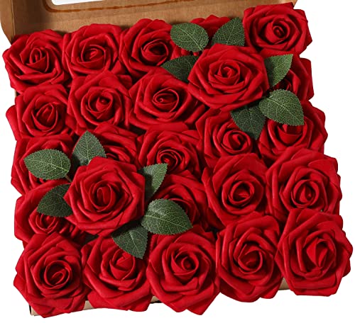 WE06357-Roses En Mousse Pour Ours Avec Boîte à Cadeaux Pour Décoration. Fleurs Artificielles