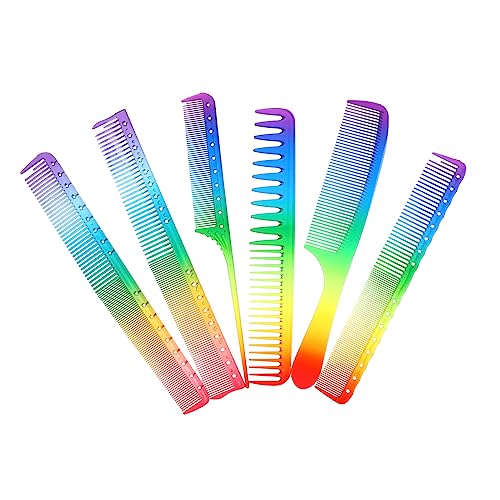 PATKAW 6 Peines De Peluquería Arcoíris Cepillo De Pelo Portátil Accesorio Para El Cabello Peines Coloridos Desenredador De Pelo Peine De De Rata Arcoíris Peine Para Peinar El