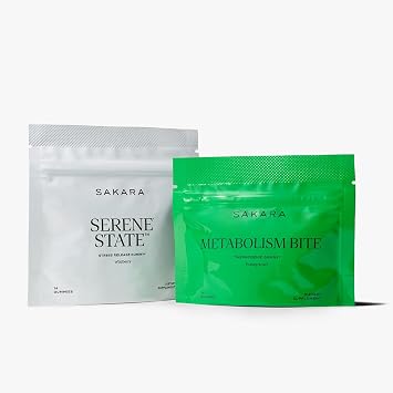 SAKARA Calm and Burn Gummy Bundle Dual Support for Energy, Calm Mind & Digestive Health Vegan Functional Wellness Bundle