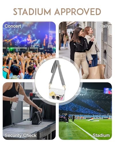 Image of FANGSUN Clear Purse for Women, Clear Crossbody Bag Stadium Approved, Small Transparent Handbag for Concert Event Festival
