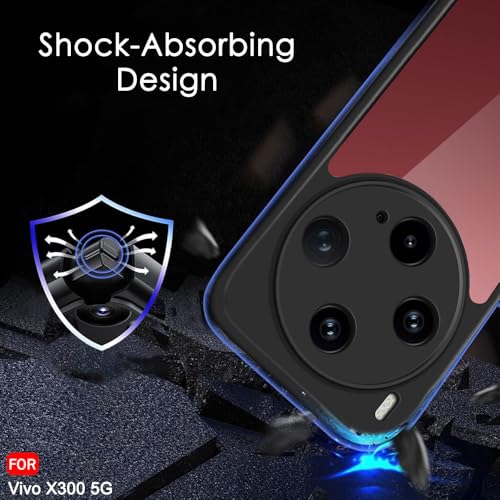 Image of TheGiftKart Hybrid Shockproof Back Cover Case for Vivo X300 5G | Camera Protection Module | Hard Back Cover for Vivo X300 5G (PC & TPU, Transparent Clear Back, Black Sides)