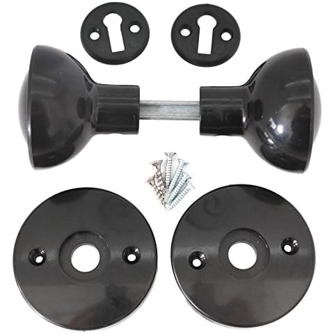 Set of 4 Black Mortice Door Knobs Cover