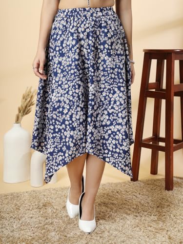 Image of OOMPH! Long Skirts for Women with Handkerchief Hem