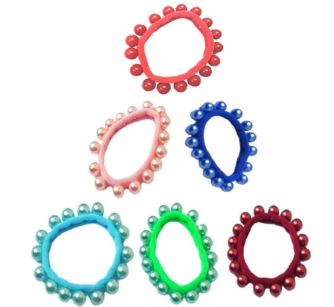 10 PCS Pearl Rope Hair Band Hair Accessories Imitation Pearls Beads Elastic Fancy Rubber Band Ties Ponytail for Girls & Women -Assorted Color)-image-14