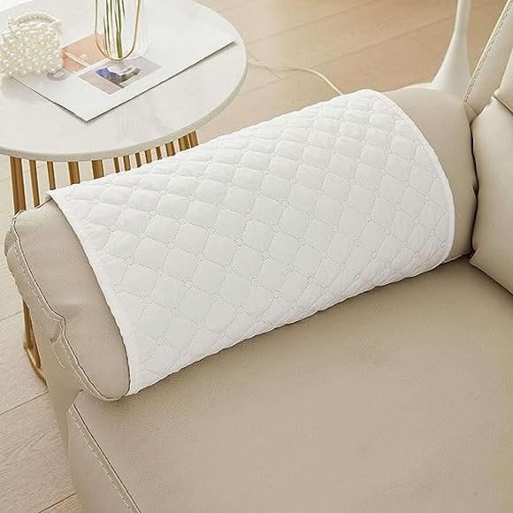 Copribraccioli Divano 3 Pezzi Con Tasca - Rivestimento Antiscivolo Per Poltrone E Sofà, Bianco - Foto 13