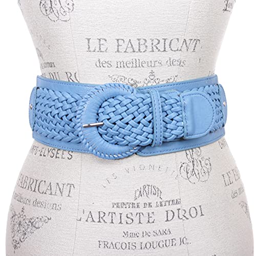 Women's 3" Wide High Waist Braided Fashion Stretch Belt2