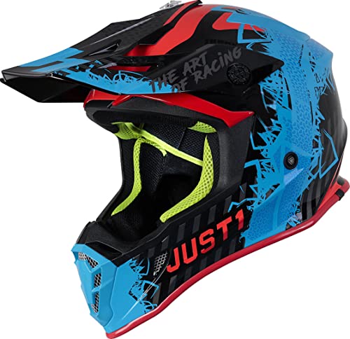 Just1 J38 Mask Casco motocross, blu/nero, L (59/60)