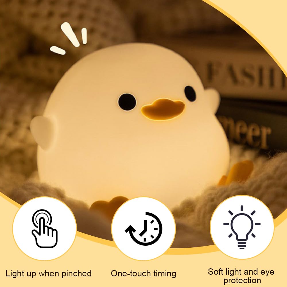 Luce Notturna in Silicone Anatra: Lampada LED Touch