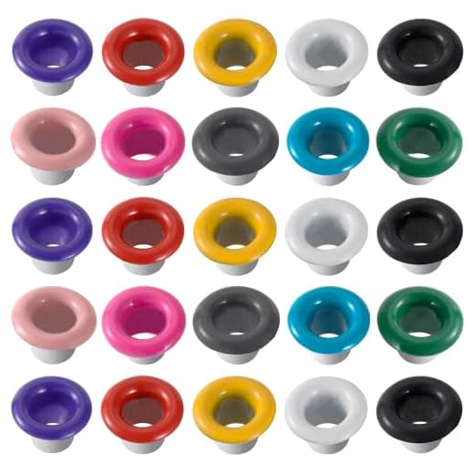 OIIKI 60 conjuntos de ilhós de metal de 3 mm com arruelas, kit de ilhós redondos coloridos, artesanato em papel pequenos ilhós acessório de costura para bricolage, cintos de couro, roupas de tecido