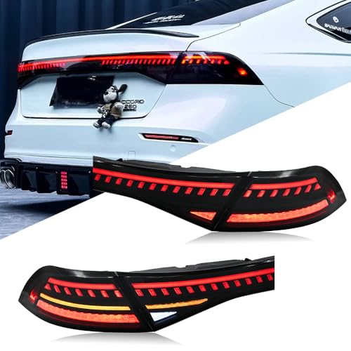 COOLCMP New Taillights for Honda Accord 11th Gen 2023 2024 2025 LED Tail Lights Accessories Kit with Sequential Turn Signal DRL Reverse Brake Light Rear Lamps Replacement