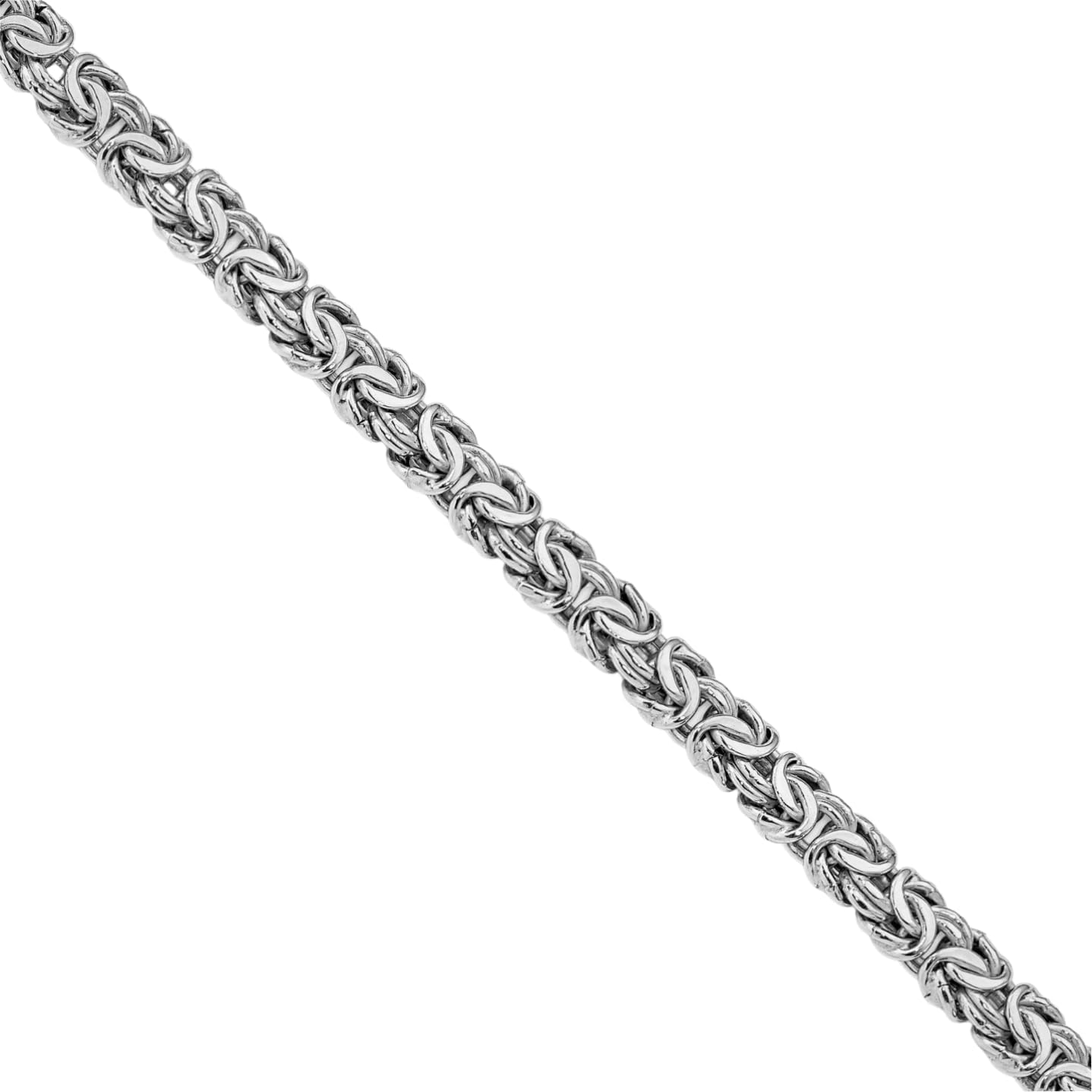 IceCarats 14K White Gold 6mm Byzantine Chain Bracelet 7 inch Lightweight, Polished For Her