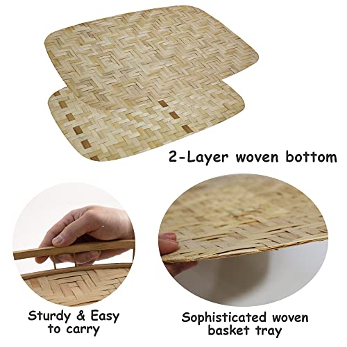Pemar PM23-QN27 Set Of 2 Bamboo Wicker Serving Trays thumb #2