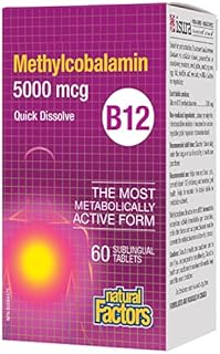 Natural Factors - B12 Methylcobalamin 5000 mcg, 60 Subtabs