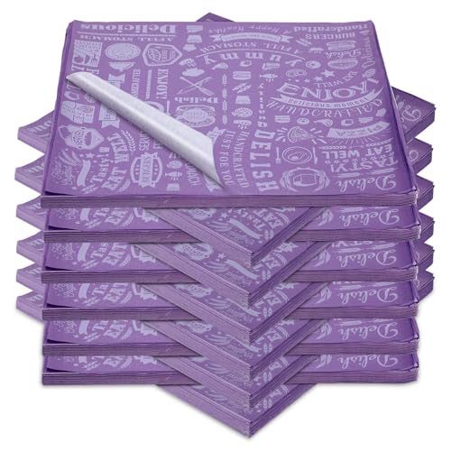 Outus 600 Pcs 12 x 12 Inch Deli Wax Paper Sheets, Dark Purple