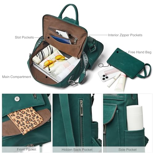 Image of Shrrie Backpack Purse for Women Fashion Leather Backpack Purse Designer Travel Backpack Convertible Shoulder Bag with Wristlet