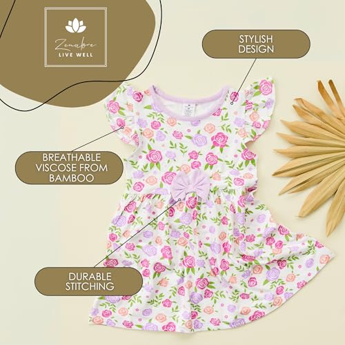 Viscose Soft Summer Spring Toddler Dress Girls Floral Dresses3