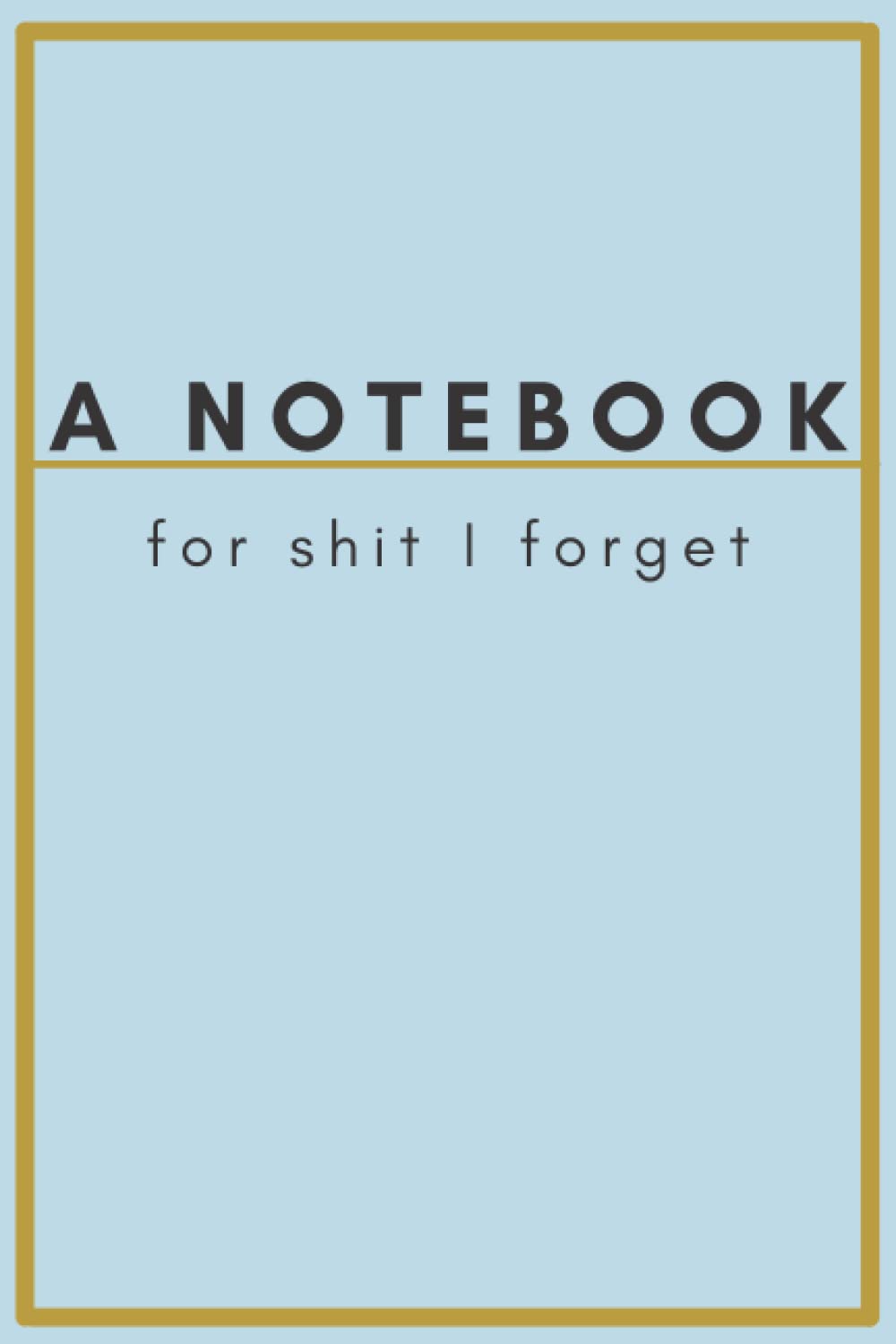 A Notebook for Sh*t I Forget: Always forgetting shi*t? Try writing it down in this notebook!