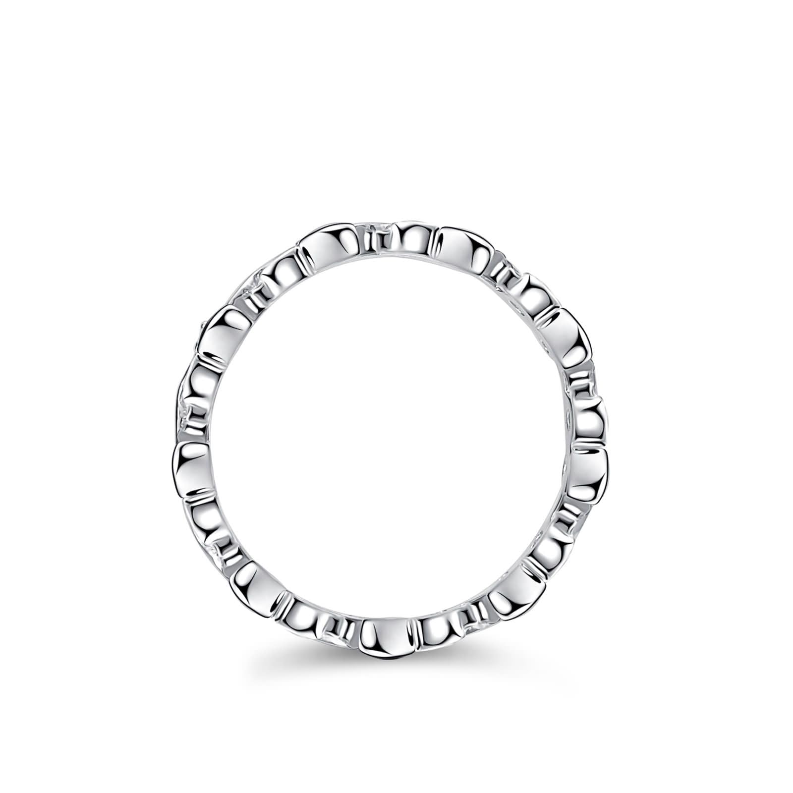 Branch Full Eternity obrączki ślubne z prawdziwego złota dla kobiet, z moissanit, pierścionki zaręczynowe dla niej, 9K / 14K / 18K białe złoto, rozmiar 47 (15,0)-65 (20,7)