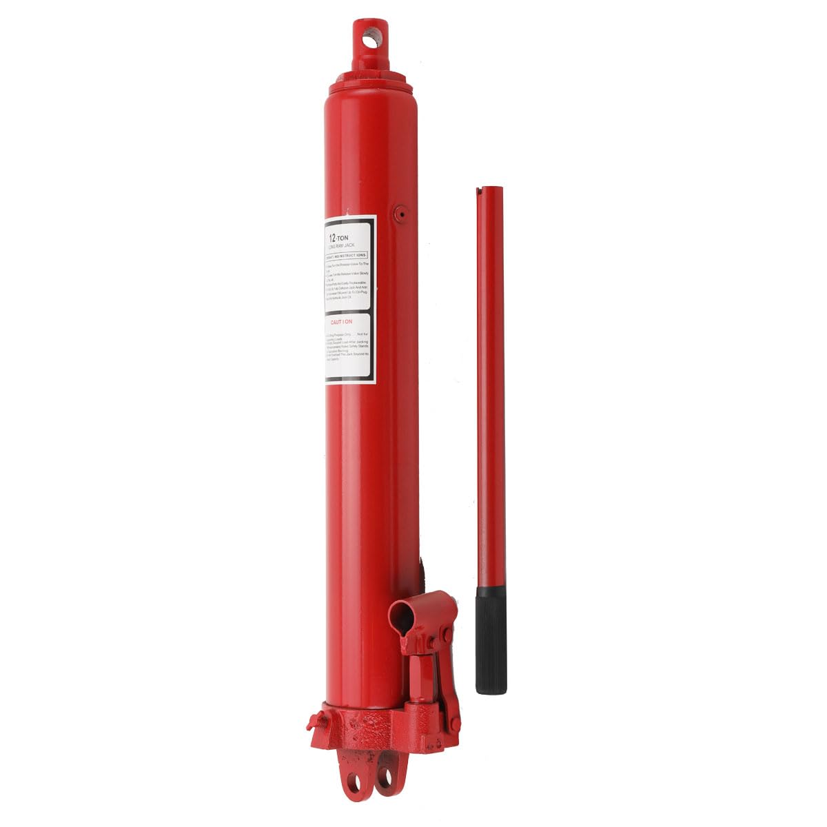 Cric Idraulico a Bottiglia Extra Lungo 12 T, Cric Idraulico a Ram Lungo Cilindro di Sollevamento Motore con Pompa a Pistone Singola e Base a Forcella, Altezza Regolabile da 660mm a 1160mm