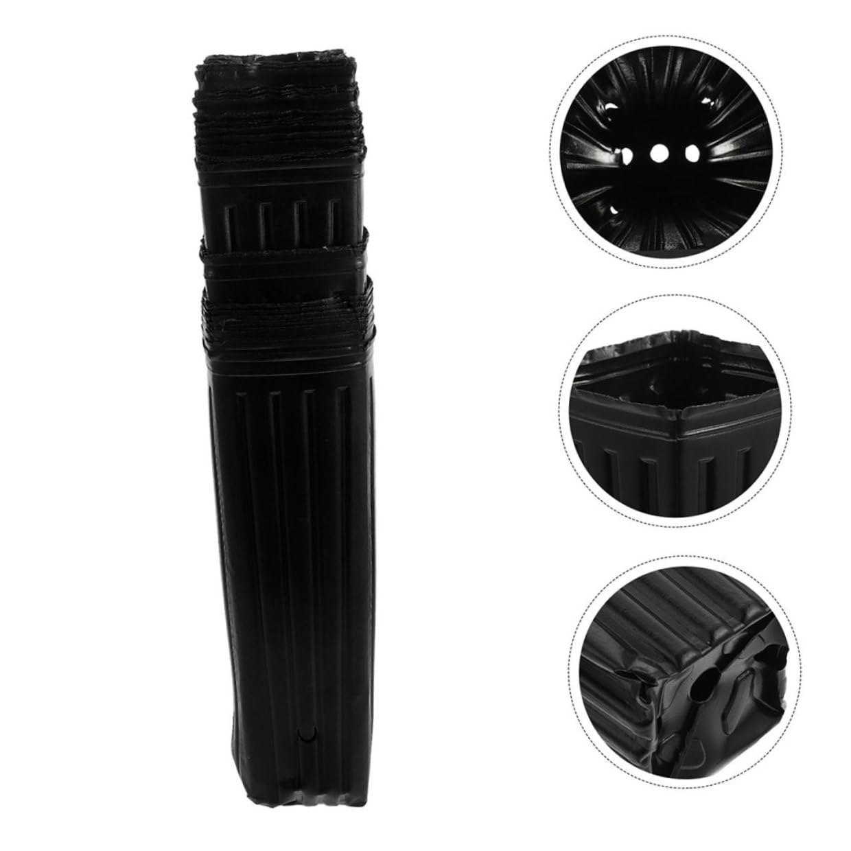 Lot de 60 Pots de Pépinière Noirs en Plastique Épaissi 10x30 Cm Pots Longs pour Semis D’Agrumes Respirants Anti-déformation Adaptés Jardinage Extérieur et Intérieur