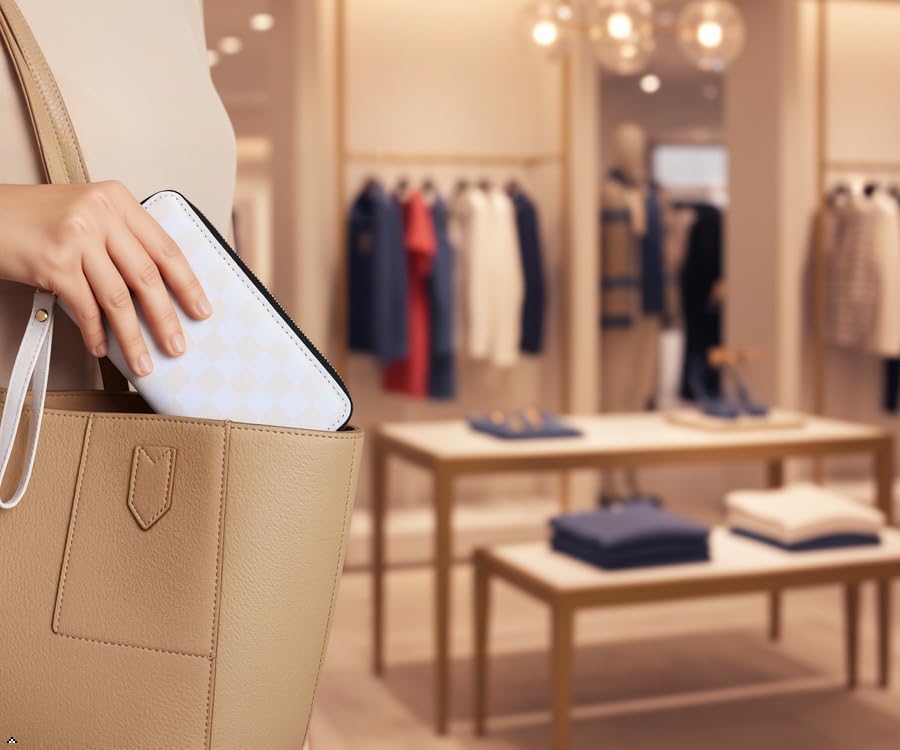 Image of Checkered Cow Print Wallet For Women Skull Goth Frog Butterfly Turtle Ladies Cluth Wristlet Wrist Strap Long Purse Zip Around Card Holder