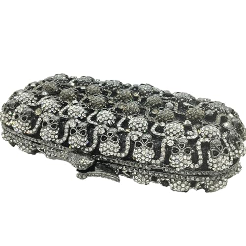 Image of DJBM Glitter Skulls Rhinestone Purse Women's Clutch Handbags Crystal Evening Bags Diamond Evening Clutches for Party Prom