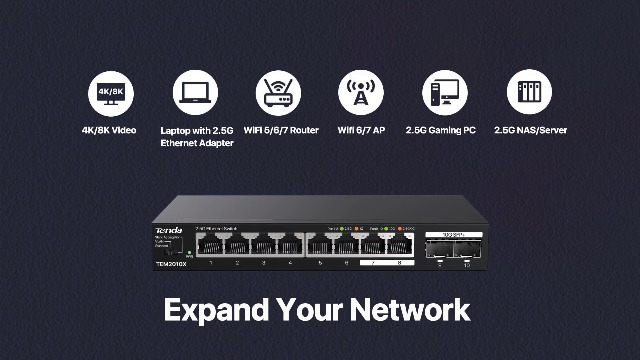 Amazon.com: Tenda 2.5Gb Ethernet Switch | 10 Port 2.5G Network