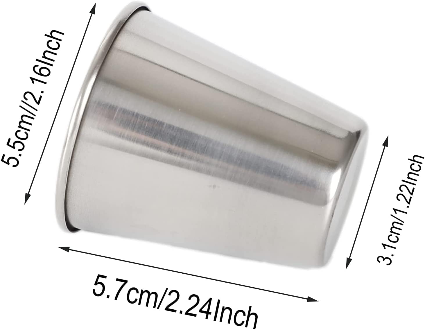 Yansanido 12 Pcs 2.4 Ounce (70ml) Stainless Steel Shot Drinking Cups for Drinking Beer and Wine (12 pcs -2.3 Ounce) - Image 2