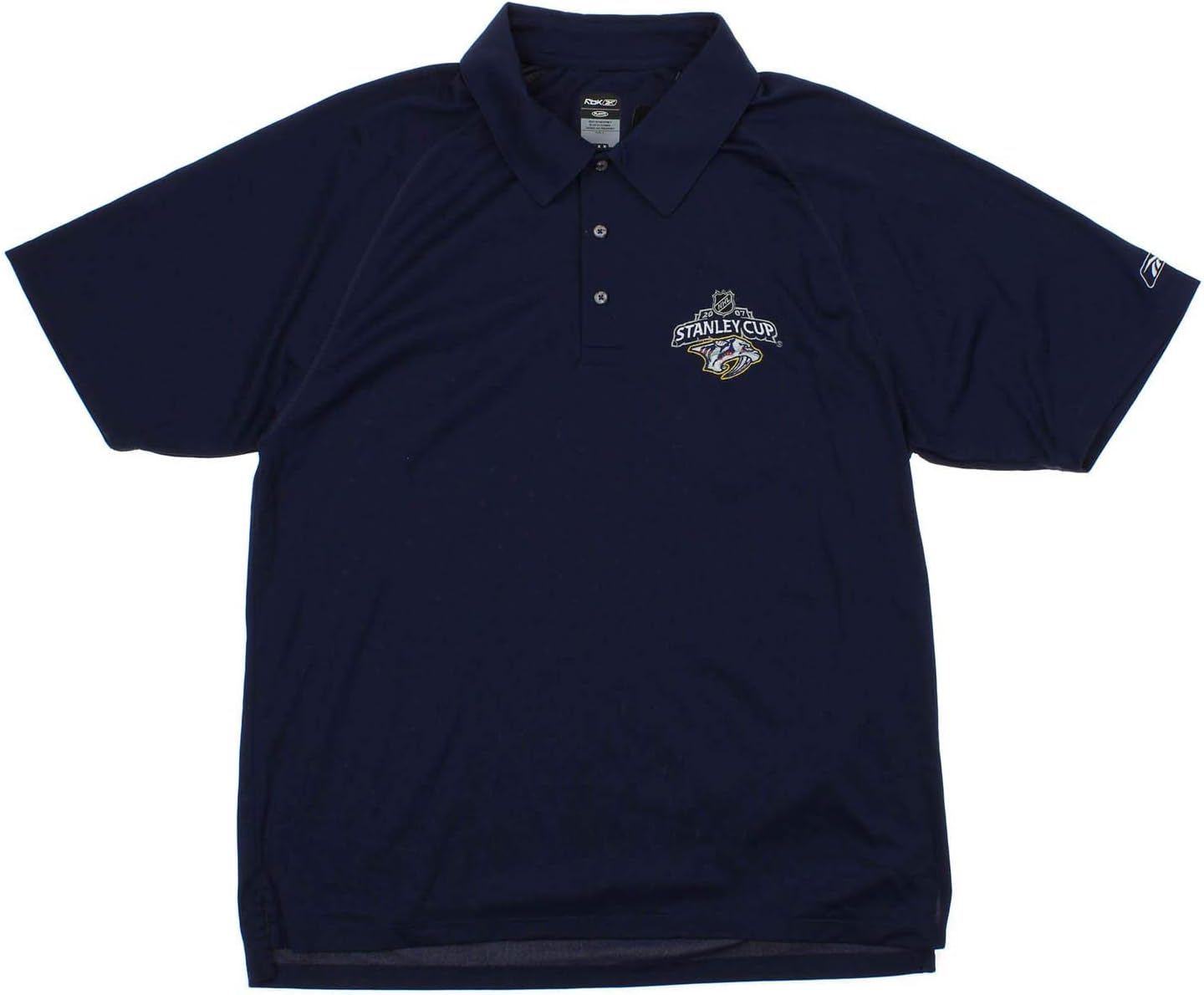 Reebok - Nashville Predators NHL Mens 2007 Stanley Cup Playoffs Performance Polo, Navy, Size Medium