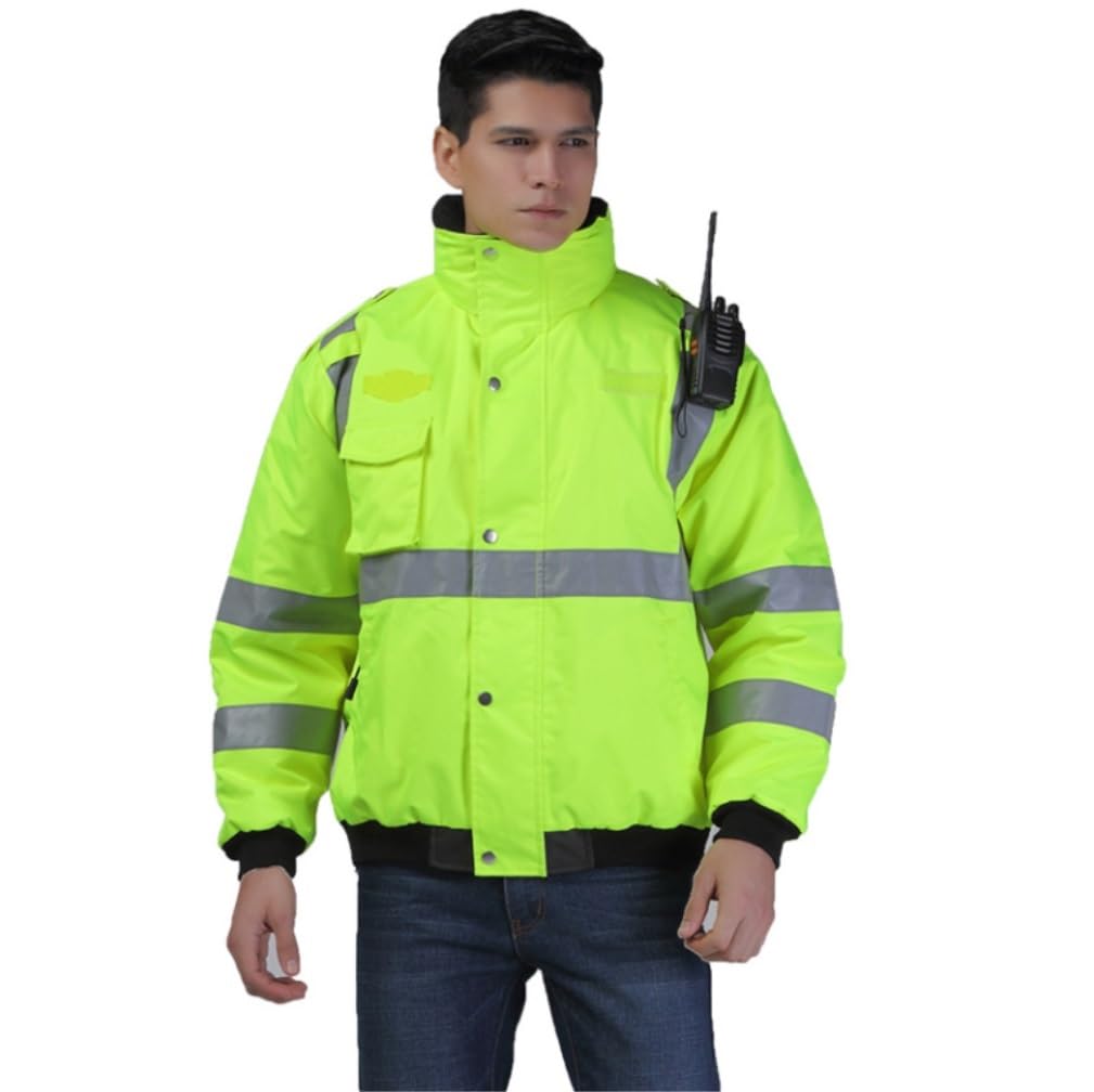 Chaleco Seguridad Chaqueta Reflectante Cálida De Invierno For Saneamiento Tráfico Y Carreteras Reflectante Seguridad