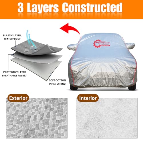 Image of Car Cover for Tata Nexon (2020-2026) | Waterproof, Dustproof, UV Resistant | All-Weather Protection with Mirror Pockets | Custom Fit, Triple Stitch | Metallic Silver