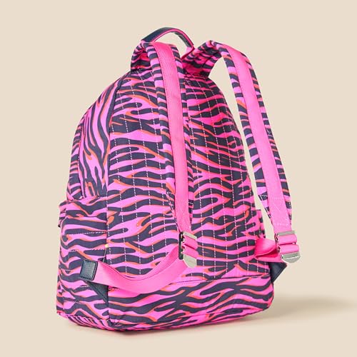 Image of Amazon Essentials Unisex Kids' Backpack for Boys and Girls, Bright Pink Zebra Stripes, One Size
