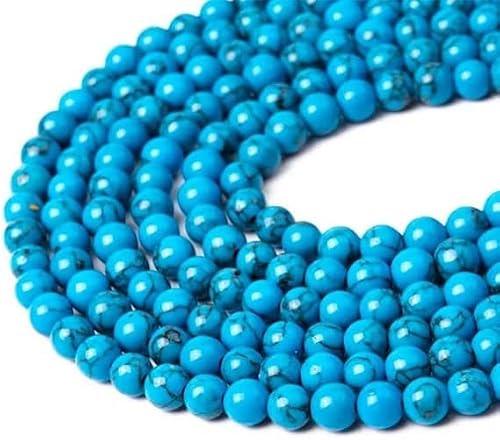 Zenkeeper About 180 Pcs Blue Turquoise Beads for Jewelry Making 4 MM Blue Turquoise Gemstones Loose Stone Beads