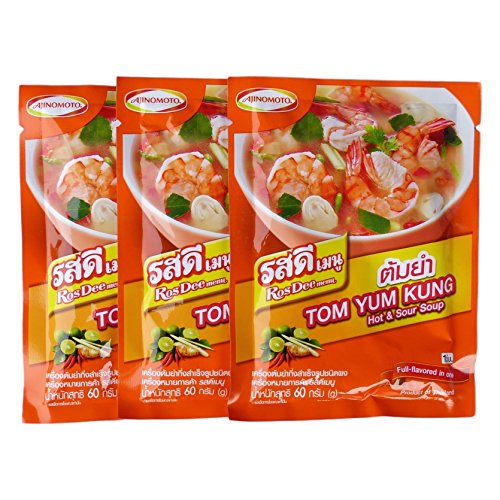 Ajinomoto Rosdee Menu Rosdee Menu TOM YUM Powder, 2 Oz, 60g (Pack of 3)