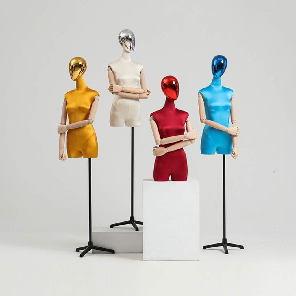 Mannequin Torso Female Tailors Dummy Dressmakers Fashion Students Mannequin Display Bust with A Light Metal Base Clothing Store Model Rack Wedding Display Rack Dress Form (Color : Blue) (Yellow)