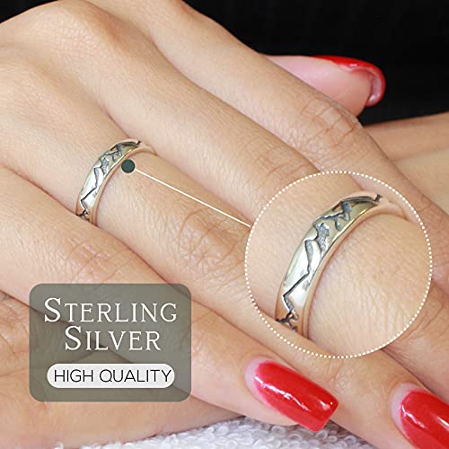 CloseoutWarehouse 925 Sterling Silver Oxidized Mountains Classic Eternity Band Ring2