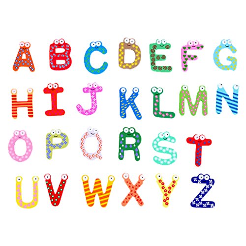 DEHANG Colorful Magnets Fridge Magnetic Letters ABC Alphabet Wooden Magnets Kid Funky Toys