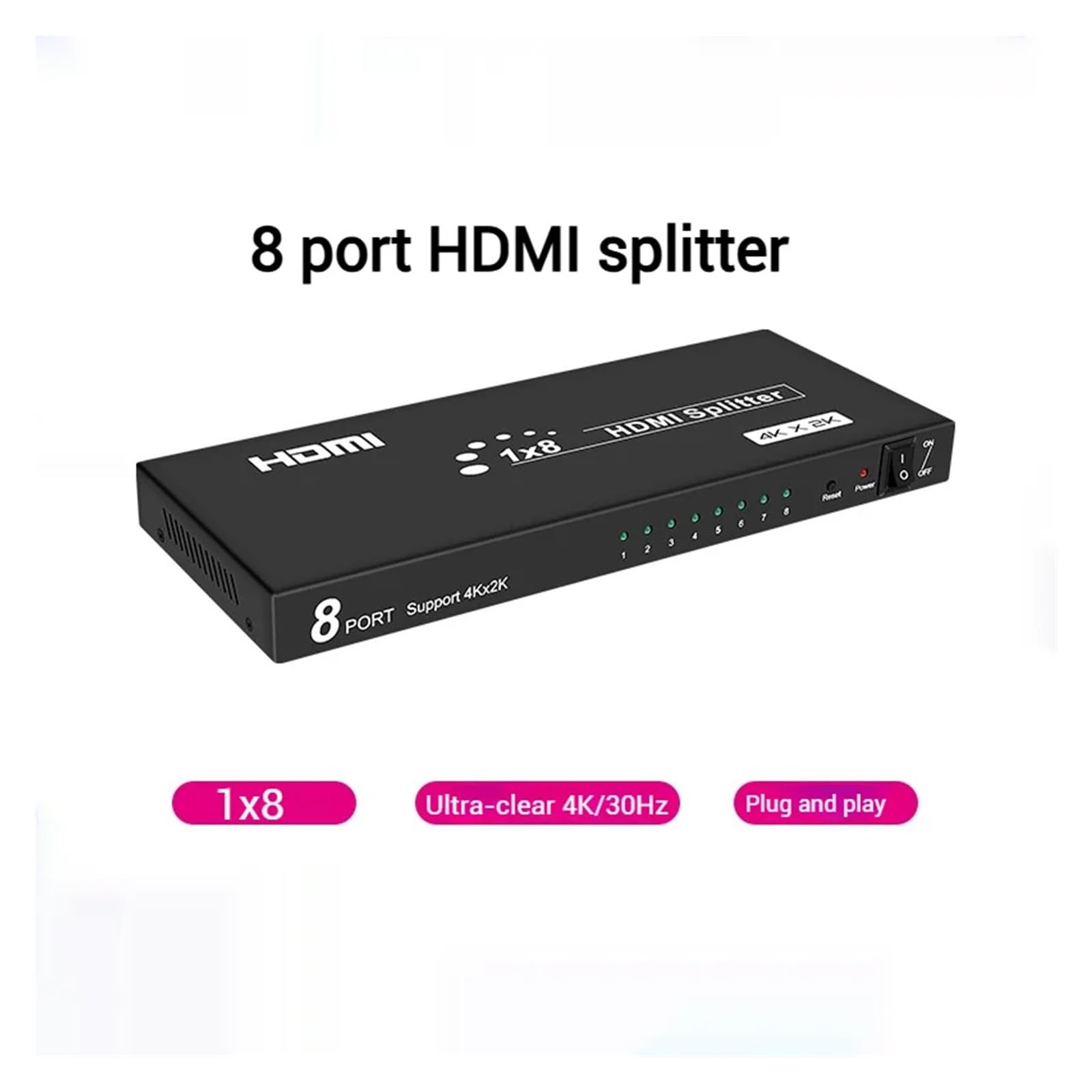 Commutatore video, Splitter video mini 1x8 ultra-trasparente a 8 porte