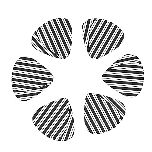 Lot de 12 médiators de guitare à rayures noires et blanches dans une boîte pour ukulélé guitare électrique basse - Les Beatles, Paul McCartney, John Lennon, RIngo Starr, George Harrison Lot de 12 médiators de guitare à rayures noires et blanches dans une boîte pour ukulélé guitare électrique basse – Image 3