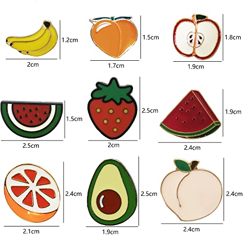 16PCS Cute Fruit Pin Set Strawberry Avocado Peach Pineapple Banana Cherry Brooch Cartoon Badge Lapel Backpack Scarf Decoration2