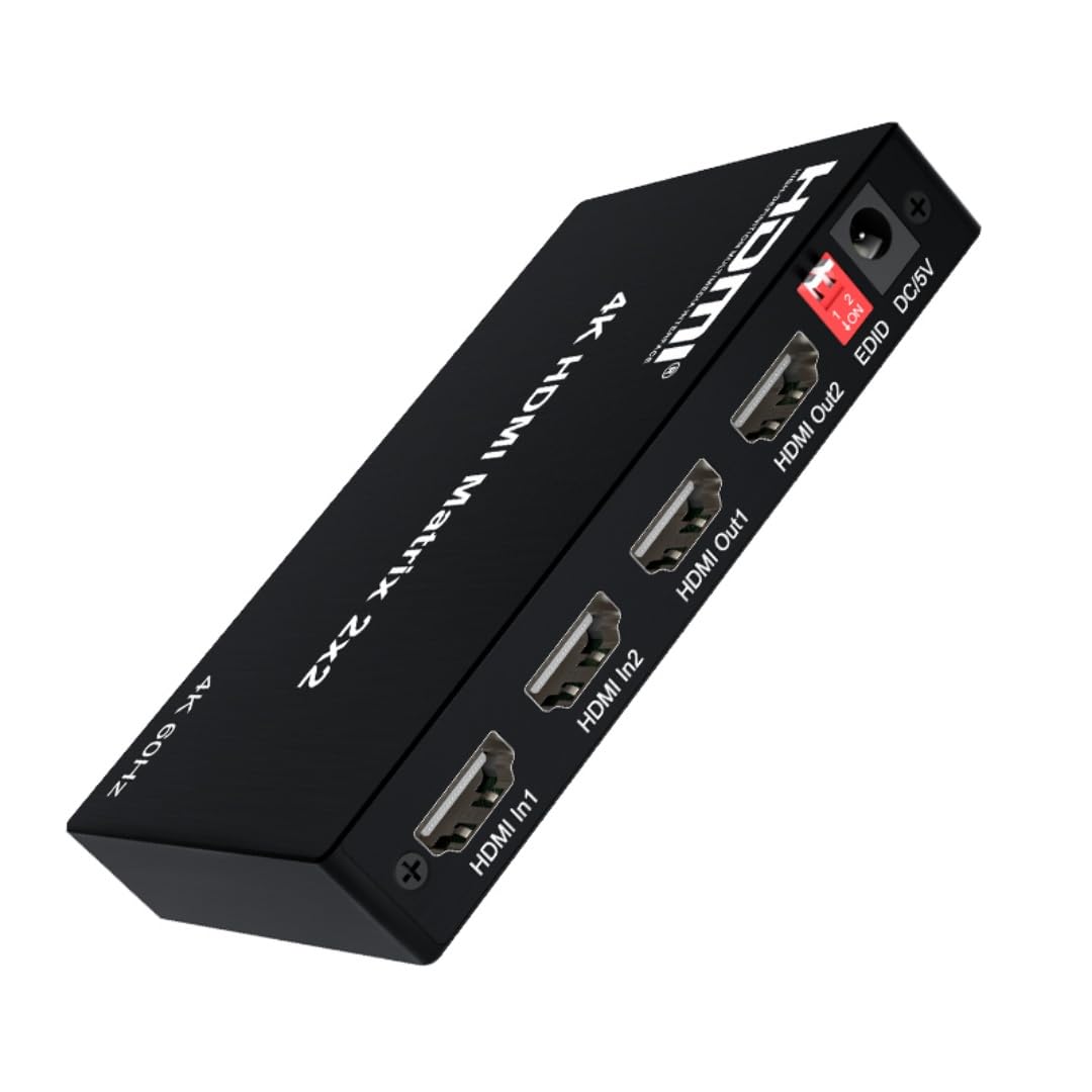 Matrice HDMI 4Kx2K/60hz 2x2 con jack per auricolari da 3,5 mm e LPCM/DB/DTS ottico