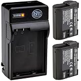 BM Premium 2 Pack of EN-EL15C High Capacity Batteries and Charger for Nikon Zf, ZR, Z5, Z5 II, Z6, Z6 II, Z6 III, Z7, Z7II, Z8, D500 D600 D750 D780 D800, D810, D850, D7000, D7100, D7200, D7500 Cameras