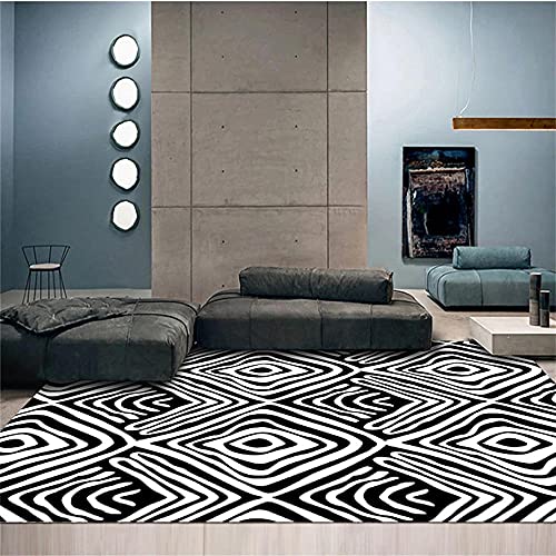 Tapis antidérapant moderne vert géométrique lavable et stable - 2